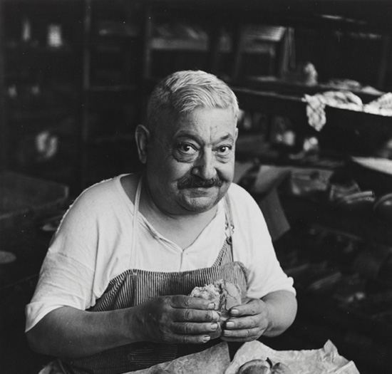 Bernard Cole, Shoemaker’s Lunch, 1944, gelatin silver print. The Jewish Museum, New York, Purchase: The Paul Strand Trust for the benefit of Virginia Stevens Gift. © Estate of Bernard Cole